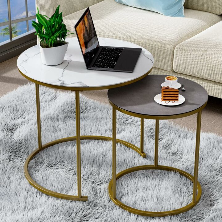 tempered glass nesting table