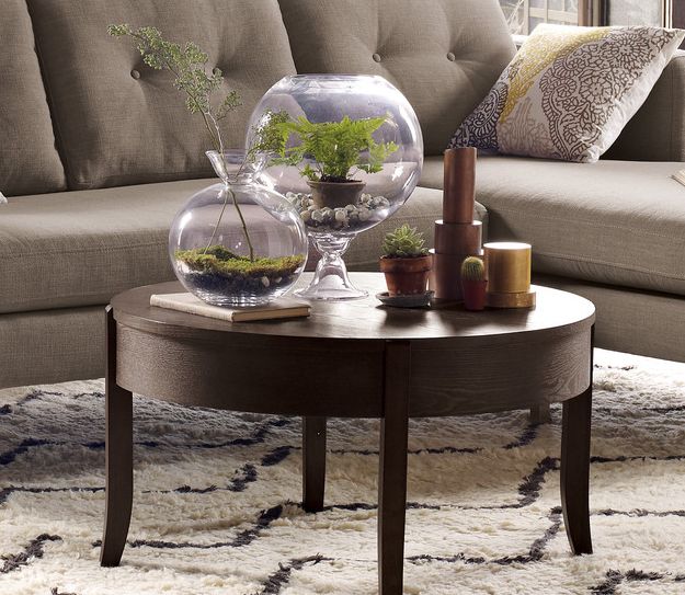 terrarium on round coffee table