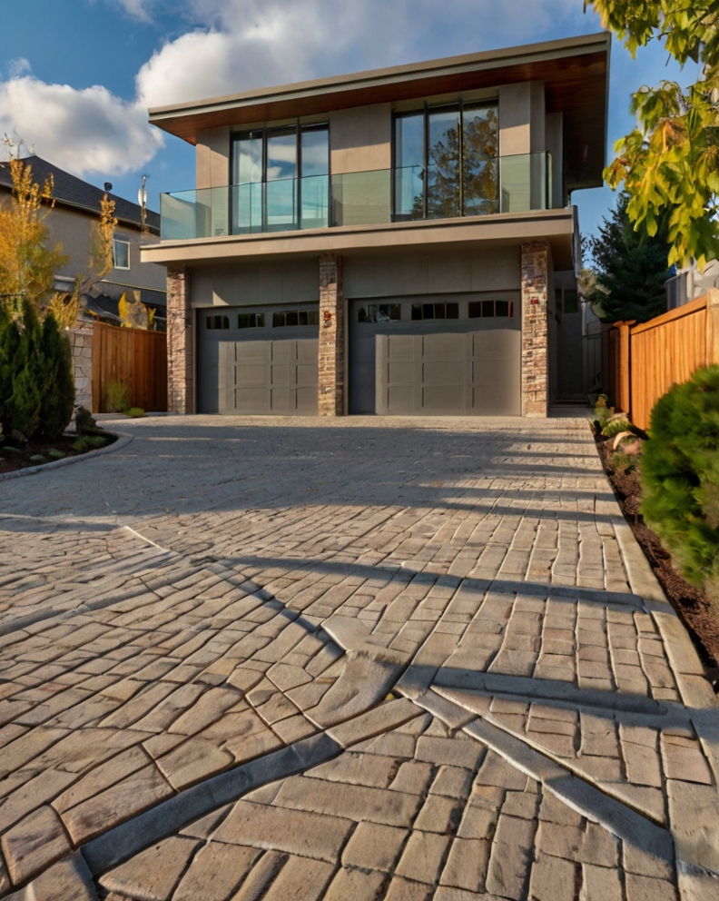 Stock Photography concrete house with Permeable Driveway Pavin 0