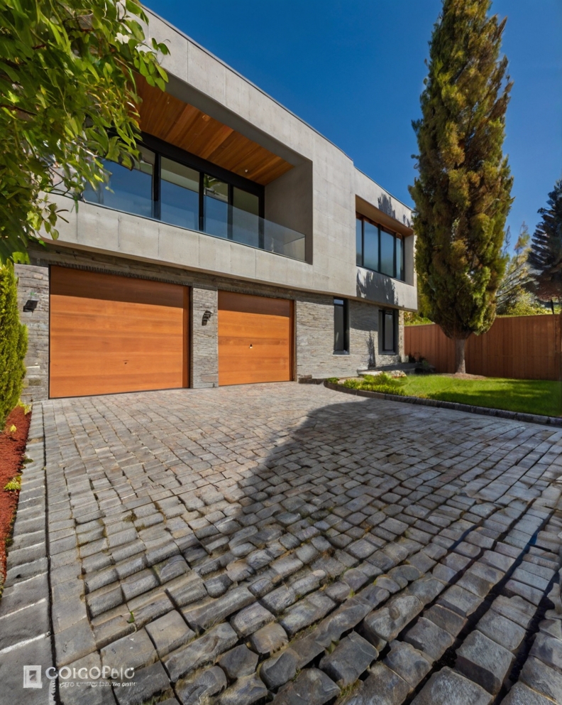 Stock Photography concrete house with Permeable Driveway Pavin 3