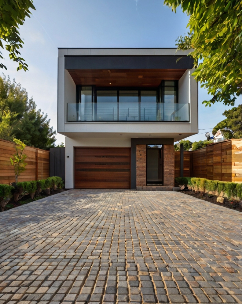 Stock Photography modern house with Permeable Driveway Paving 0 (1)