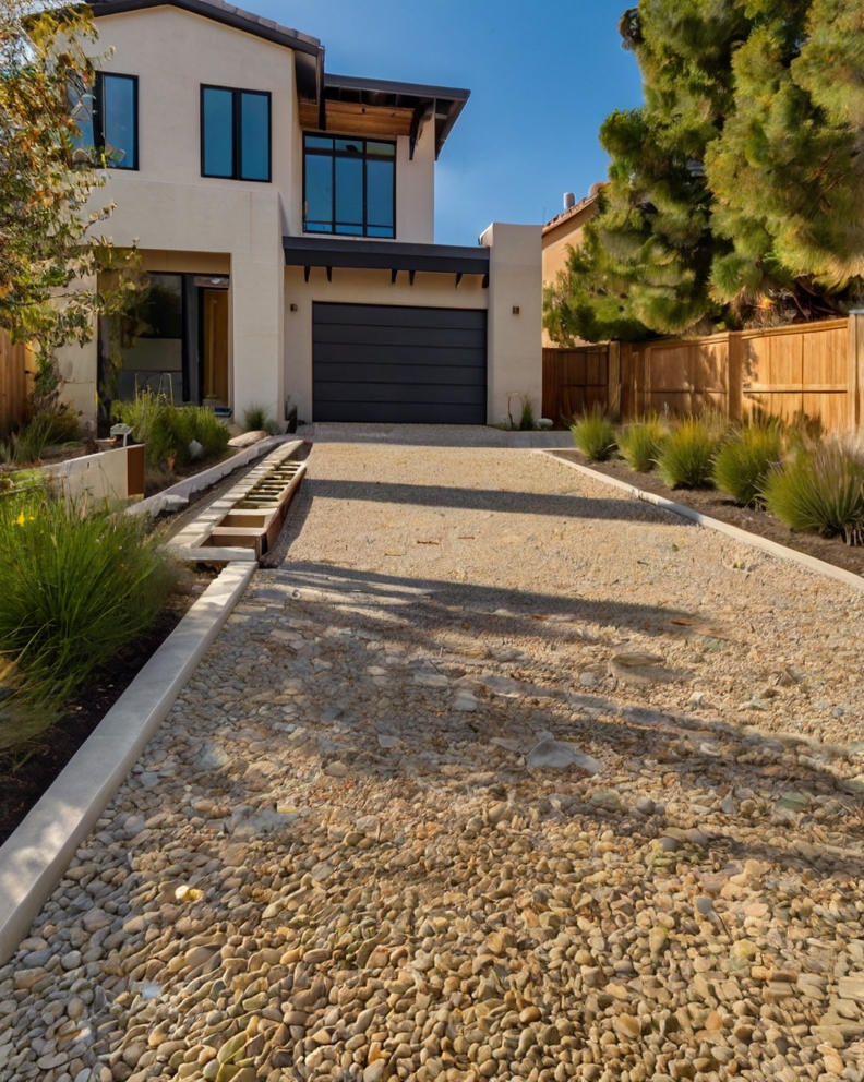 Stock Photography modern house with Permeable Driveway Paving 0 (3)