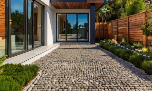 Stock Photography modern house with Permeable Driveway Paving 0 (4)