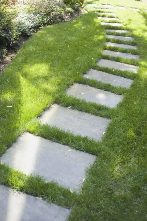 flagstone in grass