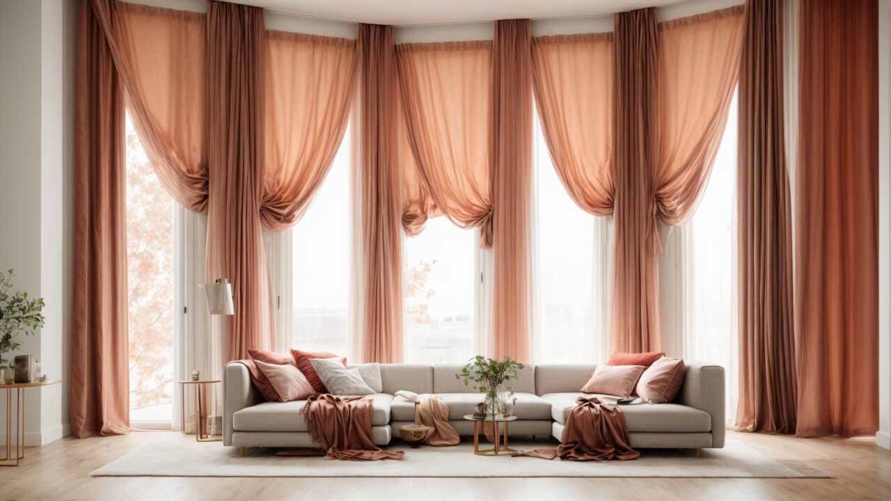 Default Curtains for minimalist soft bright Living Room with d 0