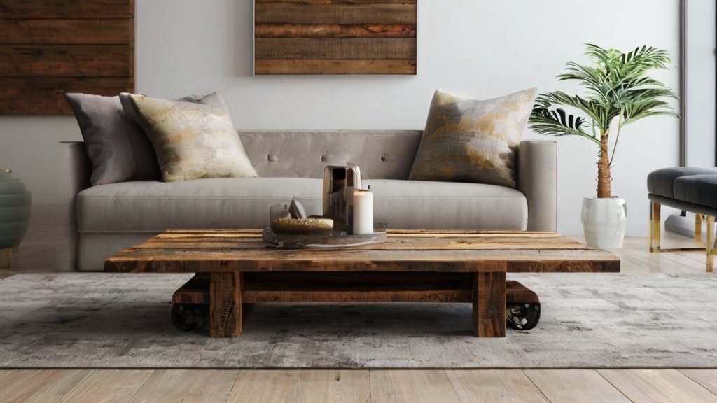 Default Barnwood rustic coffee table in the wide angle minimal 1