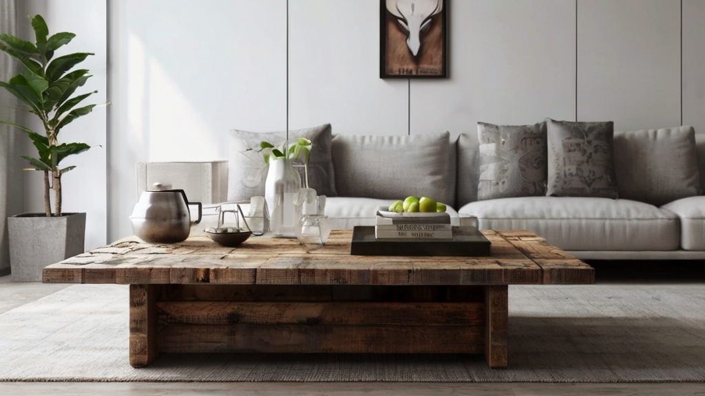 Default Barnwood rustic coffee table in the wide angle minimal 3