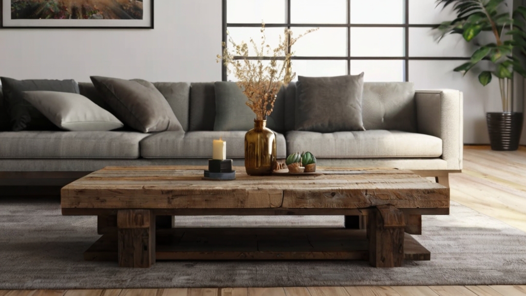 Default Barnwood rustic coffee table in the wide angle modern 0
