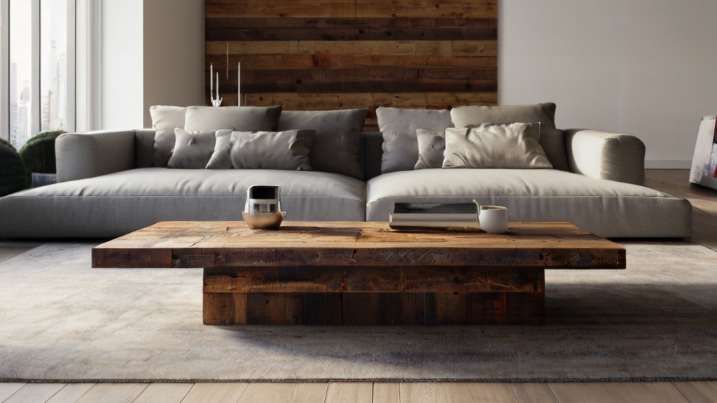 Default Barnwood rustic coffee table in the wide angle modern 3