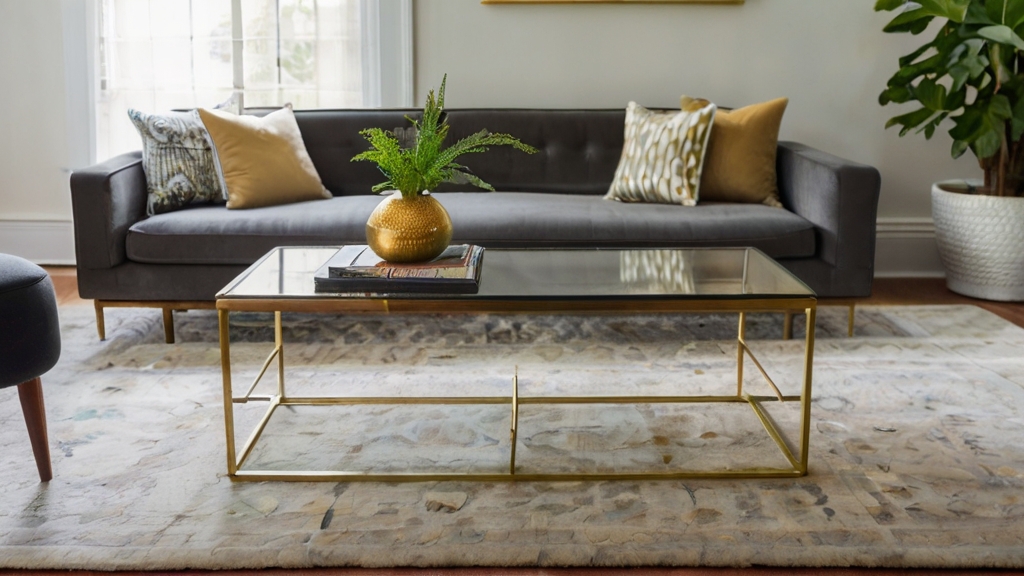 Default Brass Mid Century Coffee Table Wide Angle living room 0