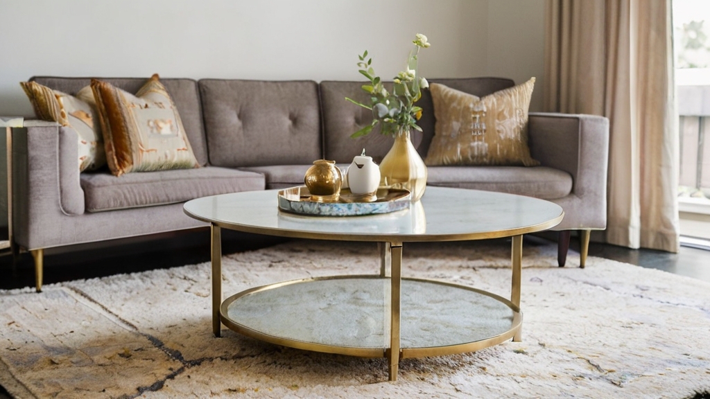 Default Brass Mid Century Coffee Table Wide Angle living room 2