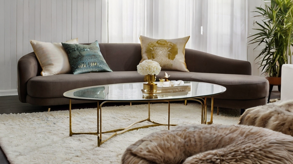 Default Brass Mid Century Coffee Table Wide Angle living room 3