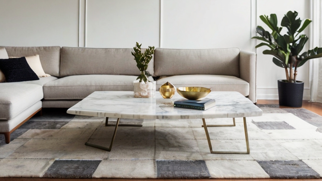 Default Marble Mid Century Coffee Table Wide Angle living room 2