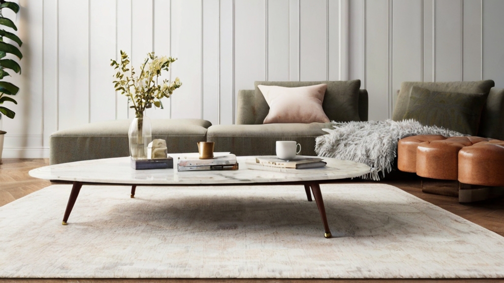 Default Marble Mid Century Coffee Table Wide Angle living room 3
