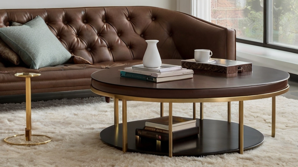 Default MidCentury Coffee Table Luxe LeatherAdd a touch of sop 0