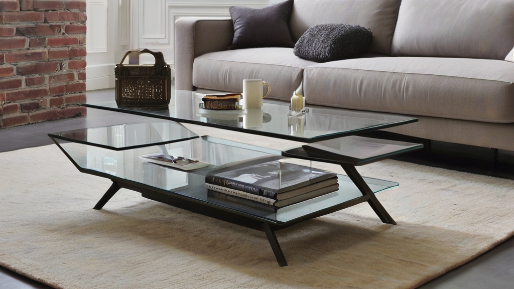 Default Minimalist Glass top industrial coffee table Cozy Livi 1