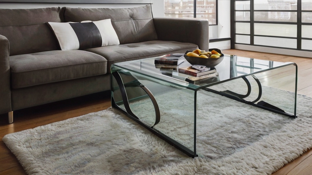 Default Minimalist Glass top industrial coffee table Cozy Livi 2