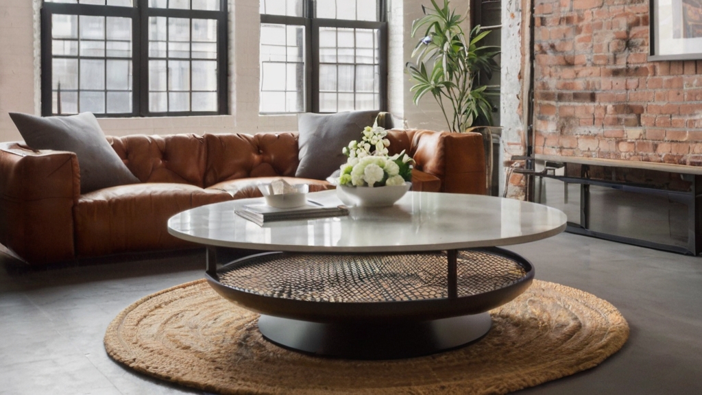 Default Minimalist Round industrial coffee table Cozy Living R 2
