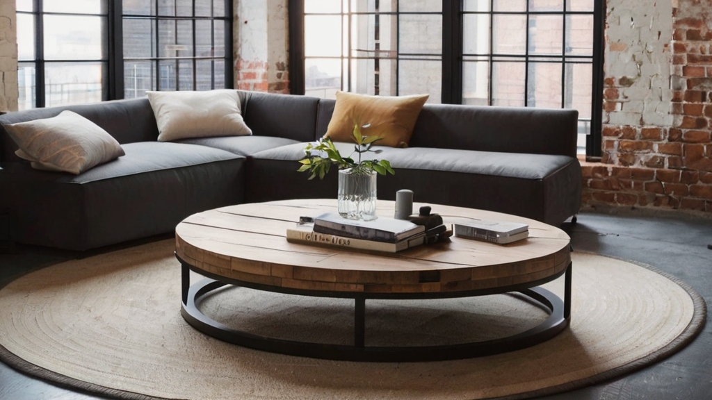 Default Minimalist Round industrial coffee table Cozy Living R 3