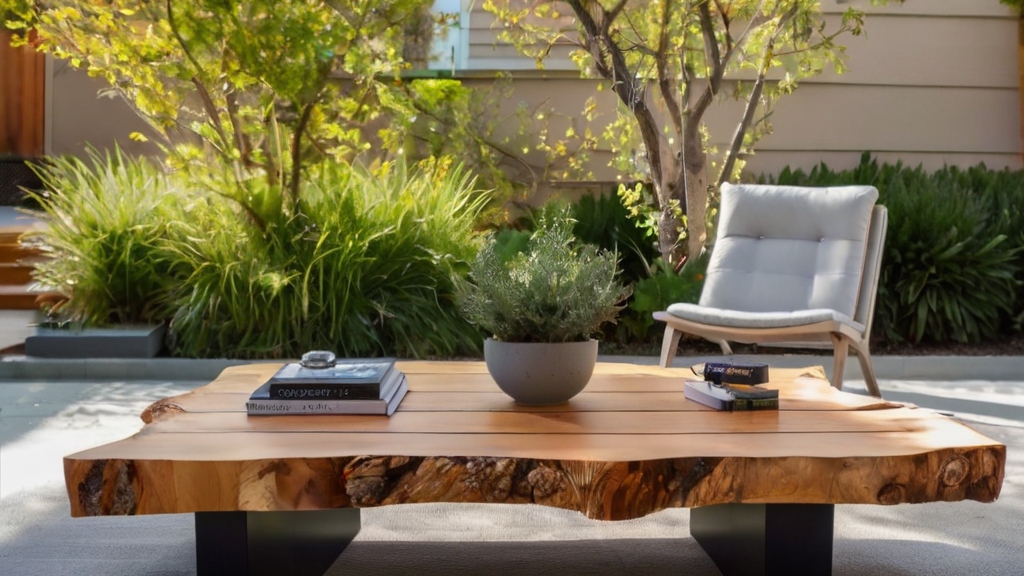 Default Outdoor live edge Coffee Table with beautiful minimali 0