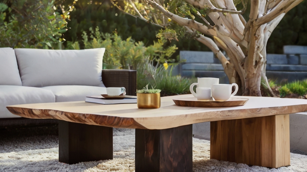 Default Outdoor live edge Coffee Table with beautiful minimali 1