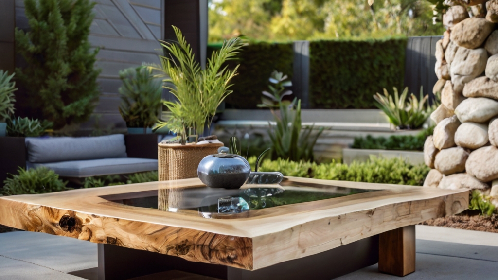 Default Outdoor live edge Coffee Table with beautiful minimali 3