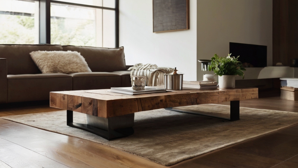 Default Reclaimed wood coffee table in warmth and natural wide 0 1