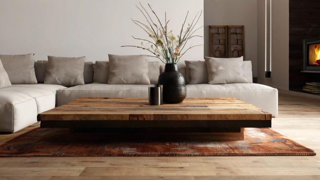 Default Reclaimed wood coffee table in warmth and natural wide 0