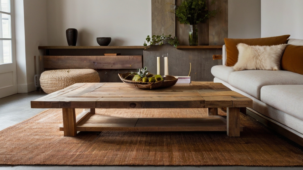 Default Reclaimed wood coffee table in warmth and natural wide 2