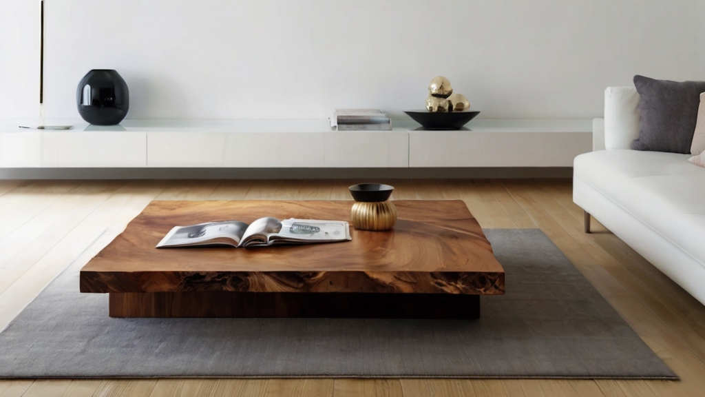 Default Slab Wood coffee table in the wide angle modern and wa 0