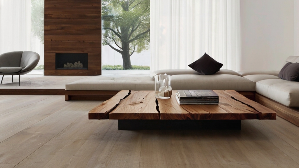 Default Slab Wood coffee table in the wide angle modern and wa 1