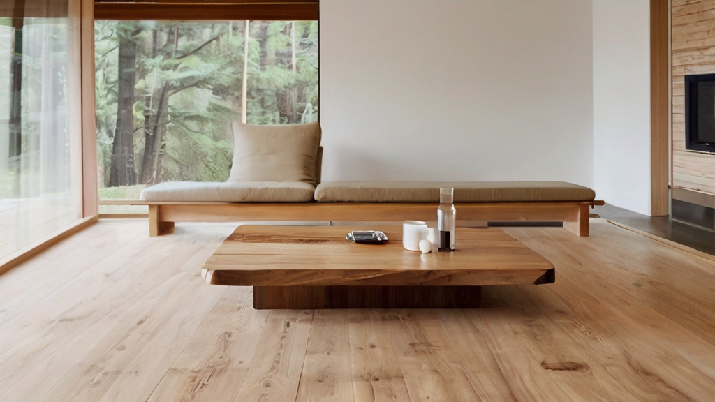 Default Slab Wood coffee table in the wide angle warm minimali 0