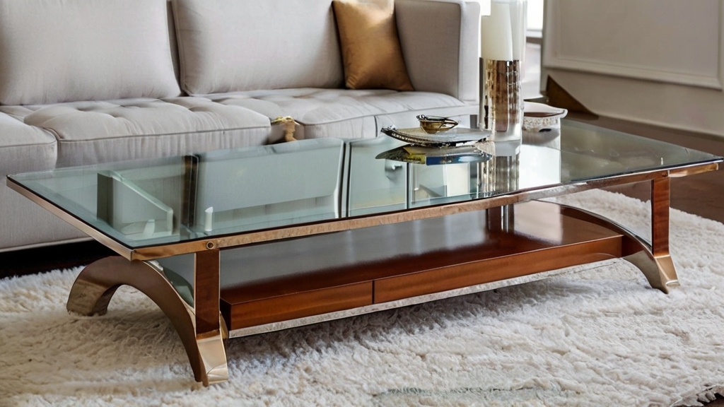Default Stunning MidCentury Coffee Table with glass and chrome 0 1