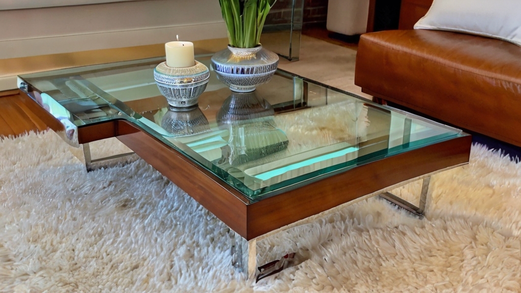 Default Stunning MidCentury Coffee Table with glass and chrome 2 1