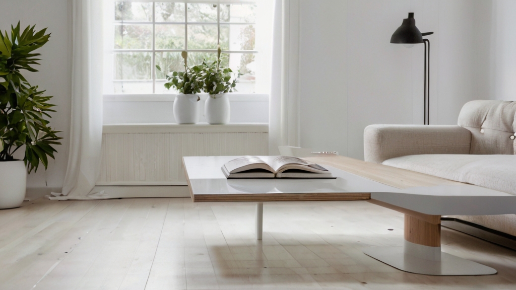 Default minimalist scandinavian coffee table in wide angle liv 0