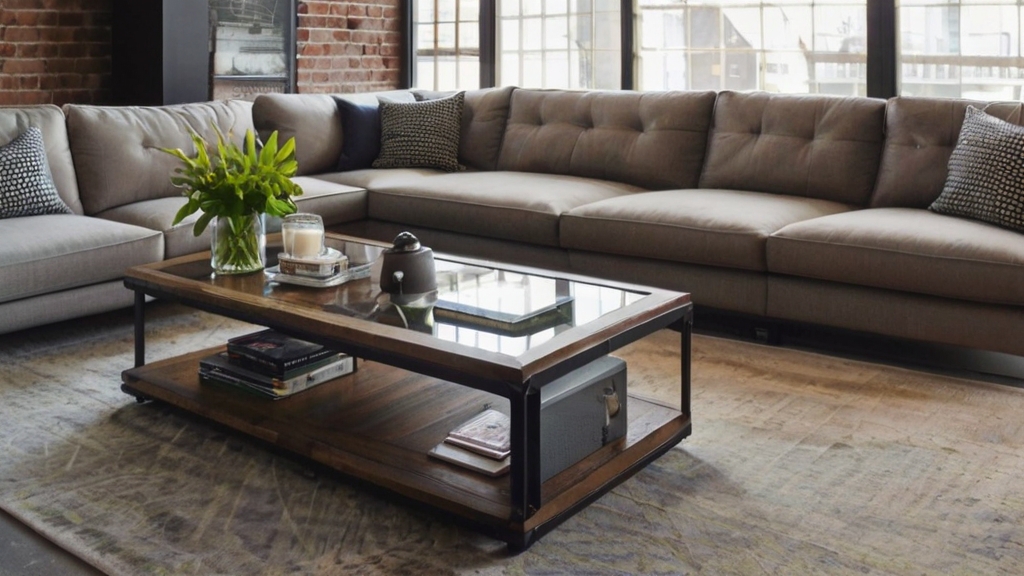 Default modern edge industrial coffee table Cozy Living Room I 1