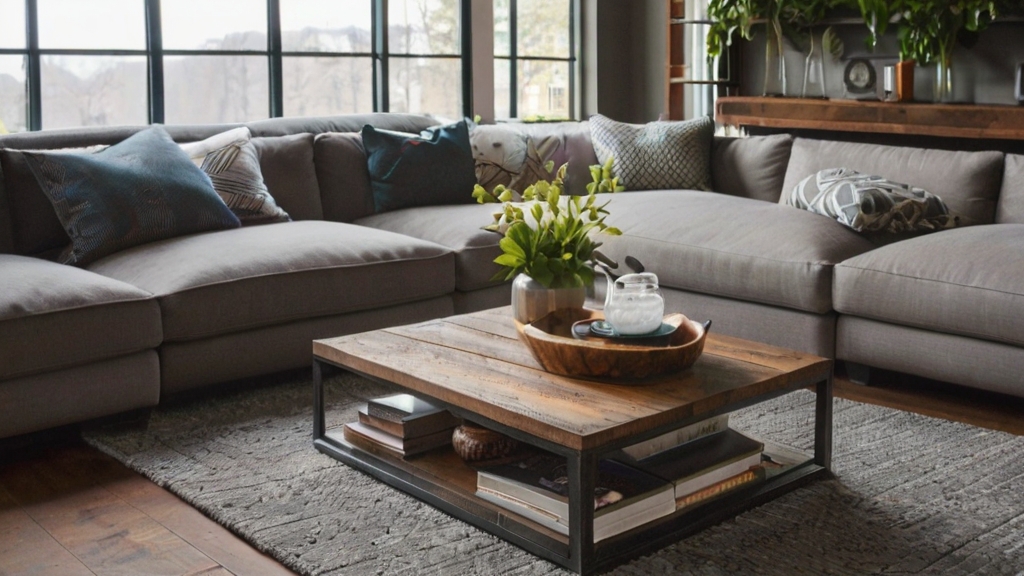 Default modern edge industrial coffee table Cozy Living Room I 2