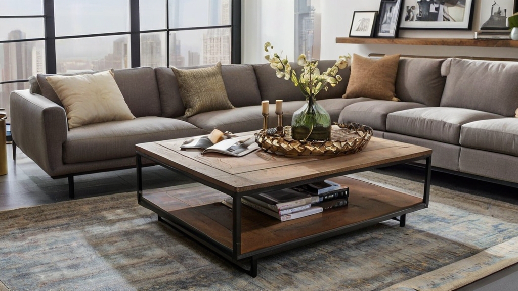 Default modern edge industrial coffee table Cozy Living Room I 3