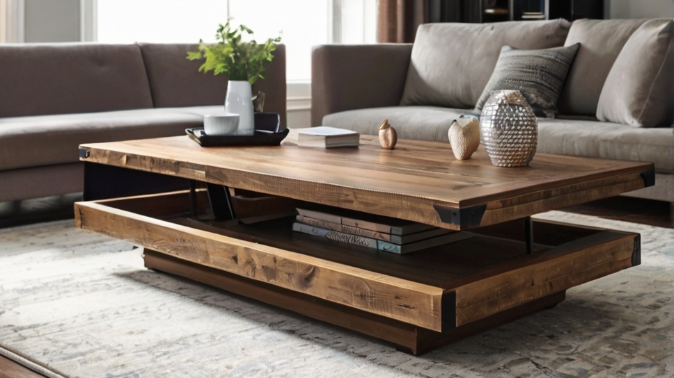 Default perfect lift coffee table rustic minimalist wide angle 2
