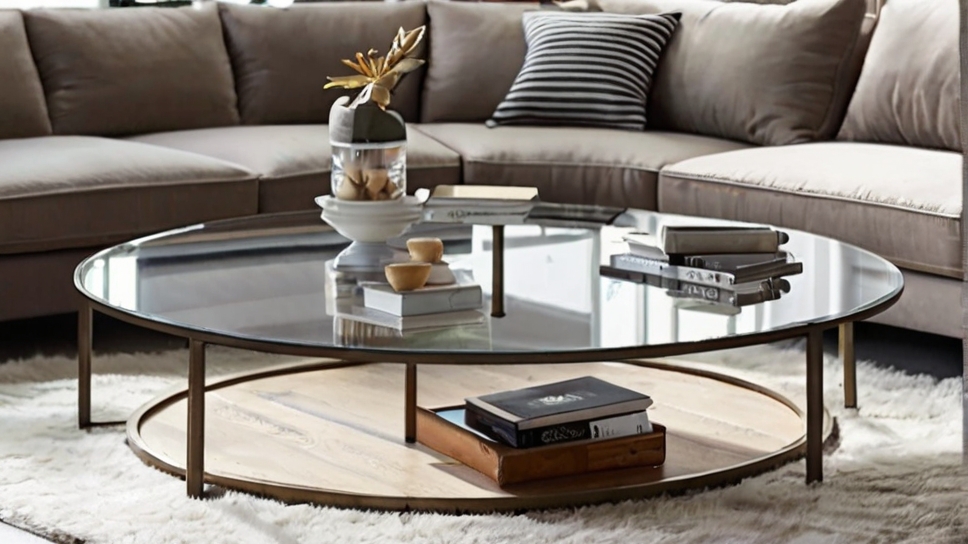 Default perfect round glass coffee table industrial minimalist 0