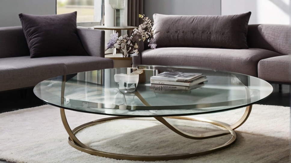 Default perfect round glass coffee table industrial minimalist 1