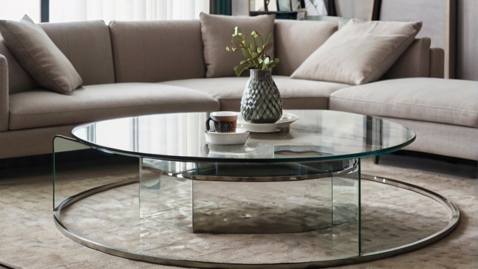 Default perfect round glass coffee table industrial minimalist 2