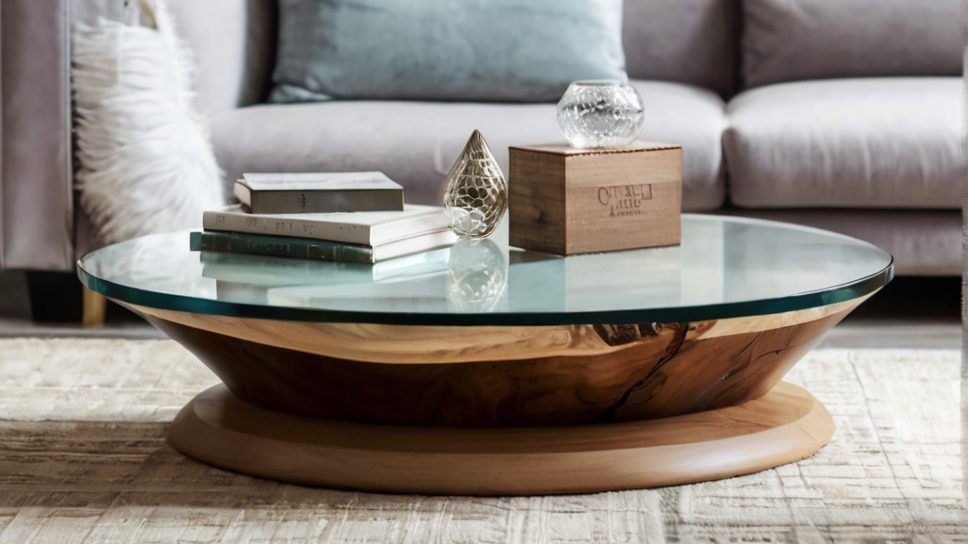Default perfect round glass coffee table live edge minimalist 1