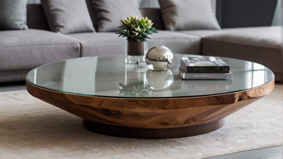 Default perfect round glass coffee table live edge minimalist 2