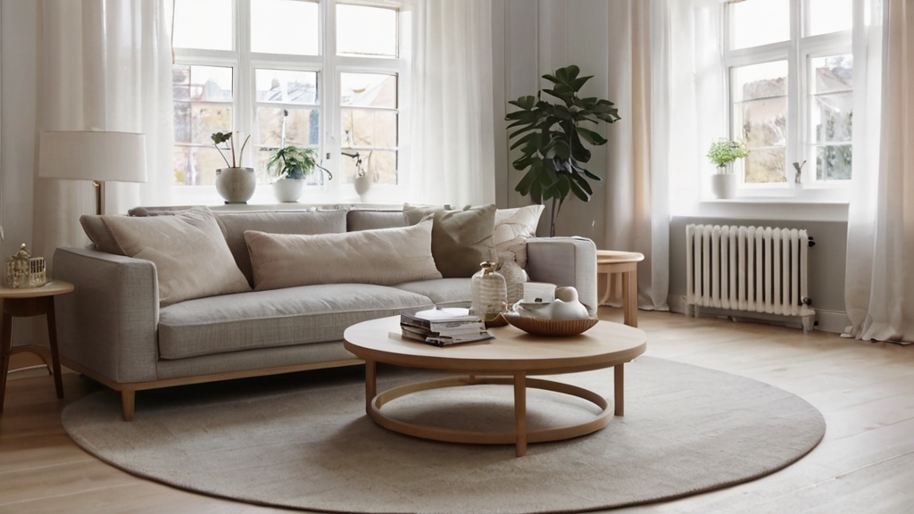 Default round scandinavian coffee table in wide angle living 0 1