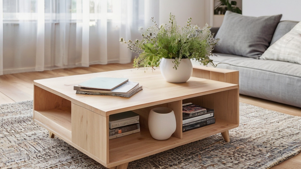 Default scandinavian coffee table with storage solutions In m 0