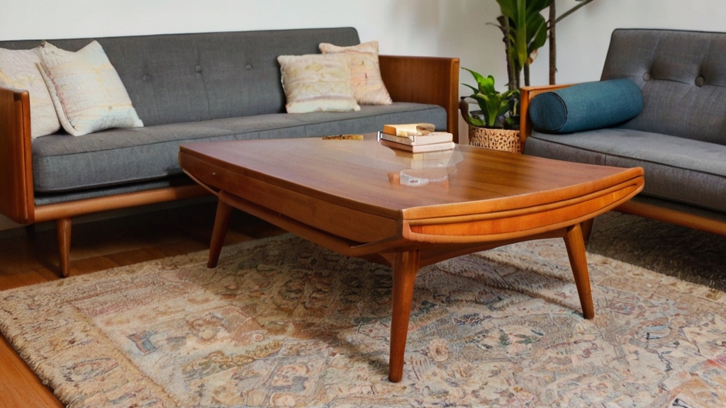 Default teak Mid Century Coffee Table Wide Angle living room s 3