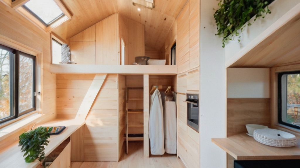 Default tiny house full interior ideas with high cabinets mini 0