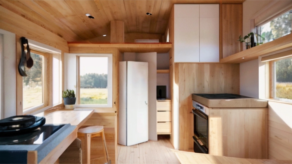 Default tiny house full interior ideas with high cabinets mini 2