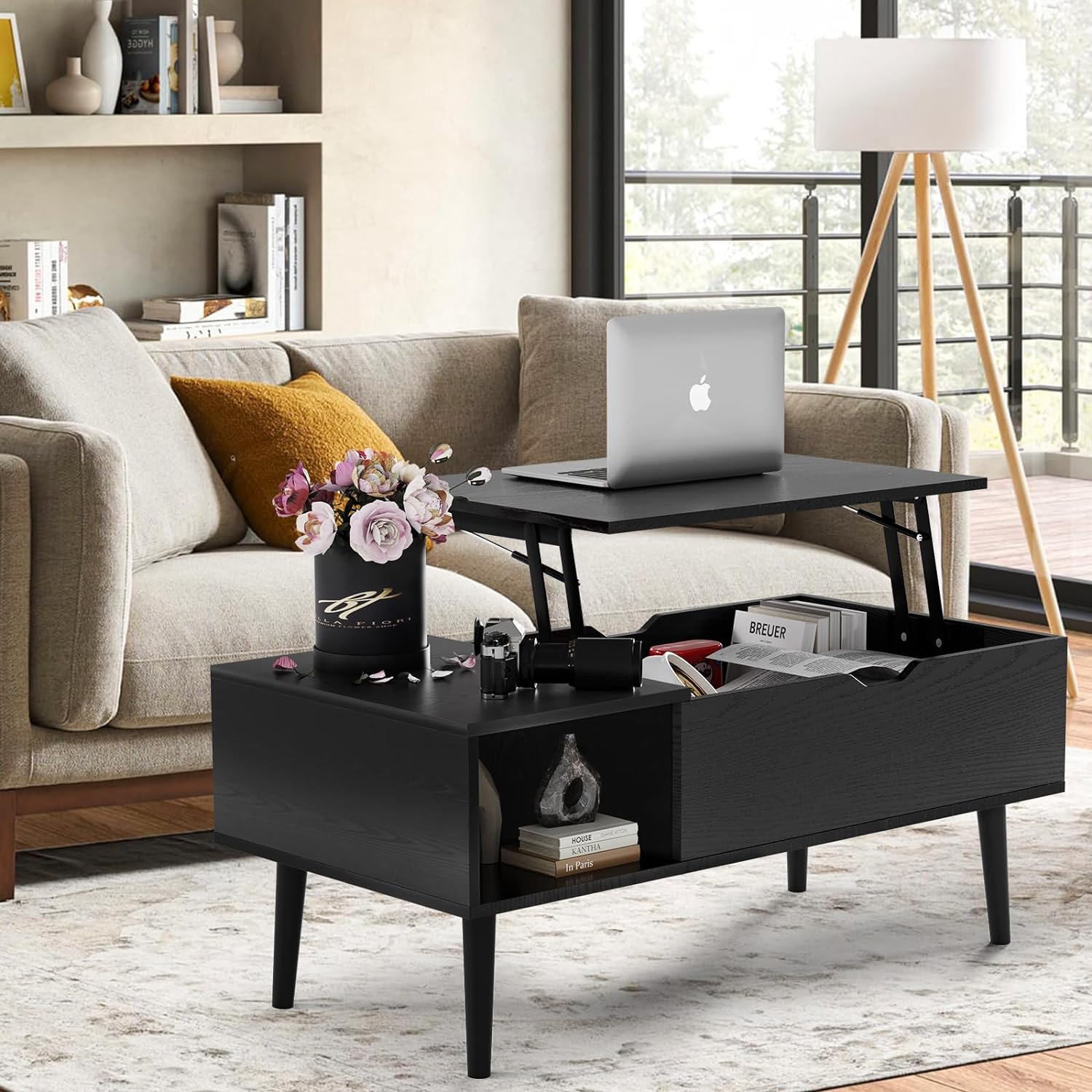 NEWBULIG Lift Top Coffee Table with Storage